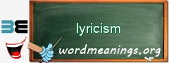 WordMeaning blackboard for lyricism